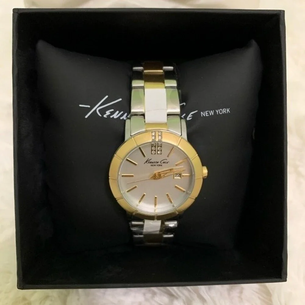 Kenneth Cole New York Analog Watch Two-Tone Stainless Steel Round Japanes Quartz